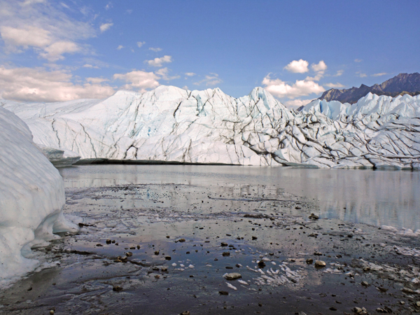 lake and tall sheets of ice